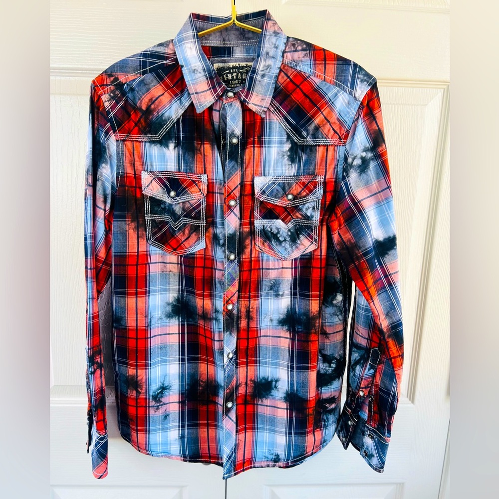 BKE Vintage Bond Snap Front Long Sleeve Size S Shirt